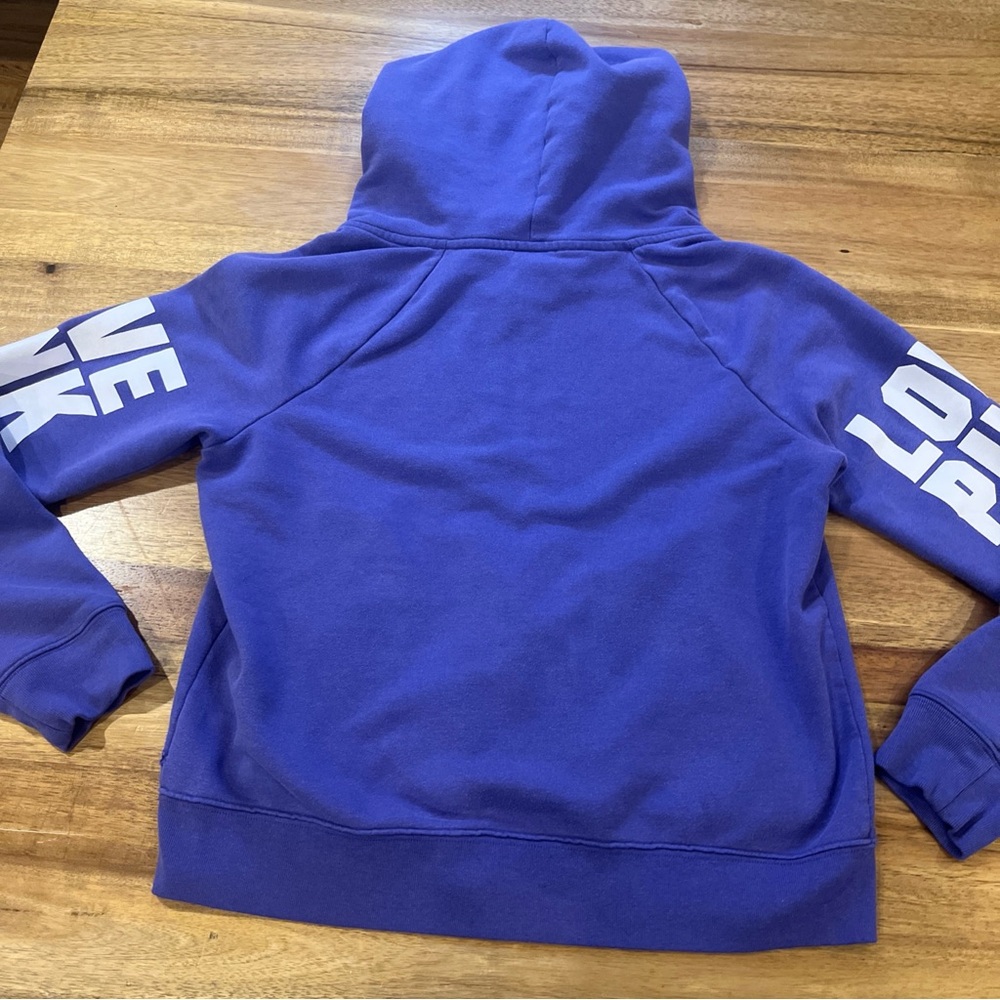 Victoria's Secret Women's Full Zip Hoodie Purple Love Pink Dog Logo L Y2K - Picture 8 of 9